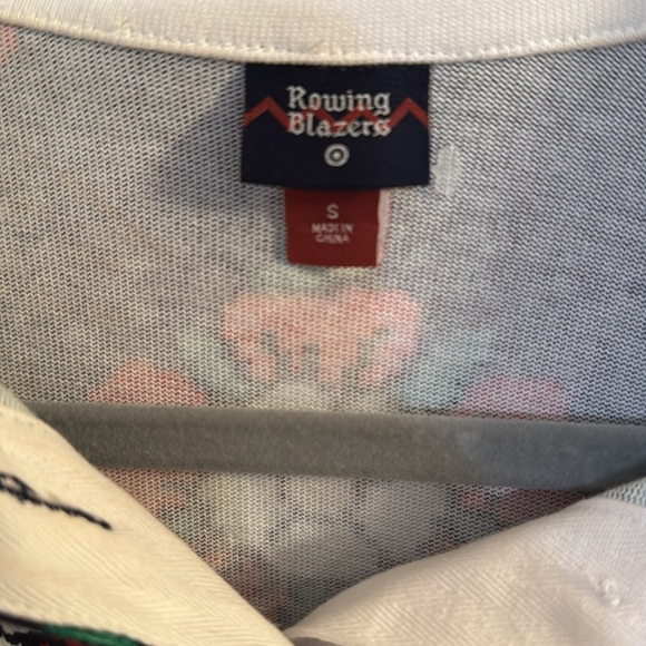 NWOT Rowing Blazers for Target Navy Rugby Shirt With Rose Design - Size Small - Picture 3 of 4